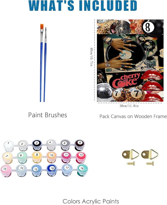 WUDWL Coquette Paint by Numbers Kit for Adults, Color By Numbers for Adults | Fashion Girlly Decor Painting by Number On Canvas, Paint Number Artist Funny Without Frame DIY, Home Wall Decor, 12x16in