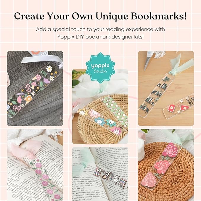 180 Pcs Acrylic Bookmark Blanks- 20 Set Bookmark Making Kit with 20 UV DTF Stickers About Book Lover Theme 20 Tassels 20 Ribbon 80 Bookish Stickers for DIY Your Crafts Gift for Book Lover