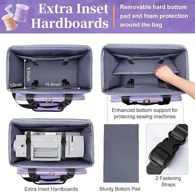 Anitor Rolling Sewing Machine Case with Wheels and Removable Bottom Padding