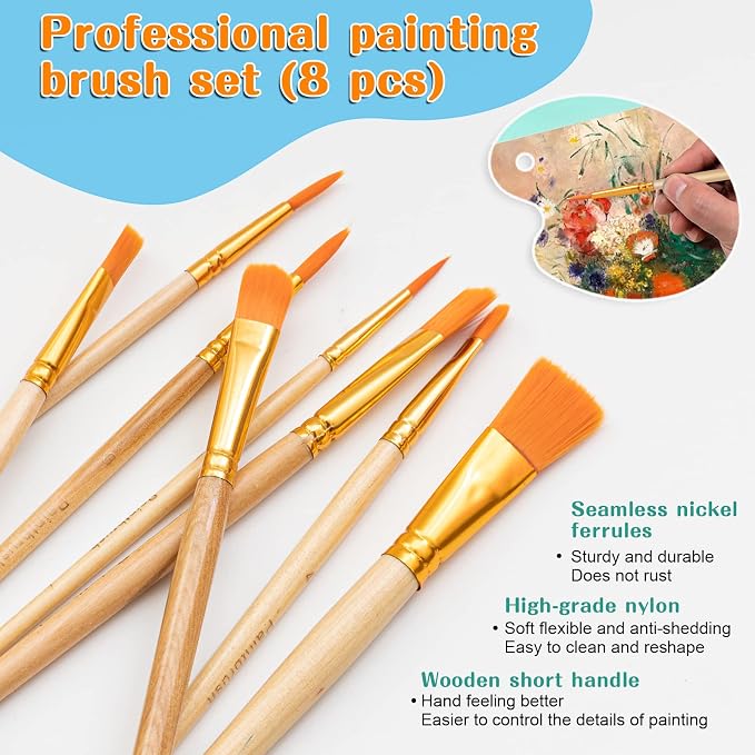 koseibal Kids Acrylic Paint Set with Canvas, Easel, More Art Supplies