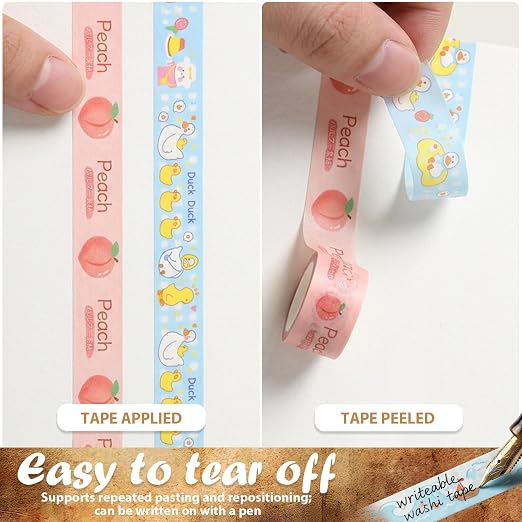 120 Roll Cute Washi Tape Set Aesthetic Masking Tape for Journaling Supplies | Colorful Craft Tapes Elegance Decorative Masking Tapes for Arts DIY Crafts Journals Planners Scrapbook Wrapping Supplies