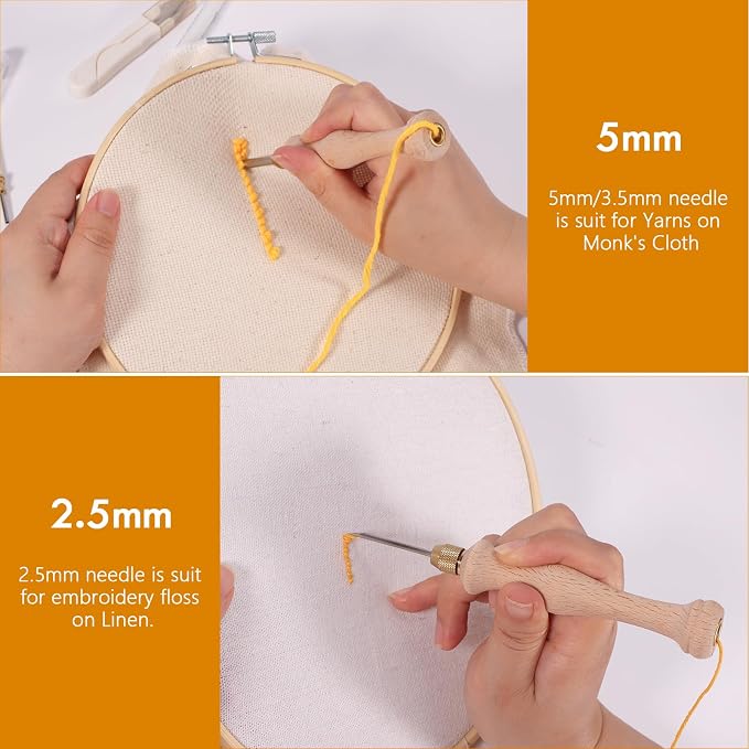 Pllieay Punch Needle, Wooden Punch Needle Tool for Punch Needle