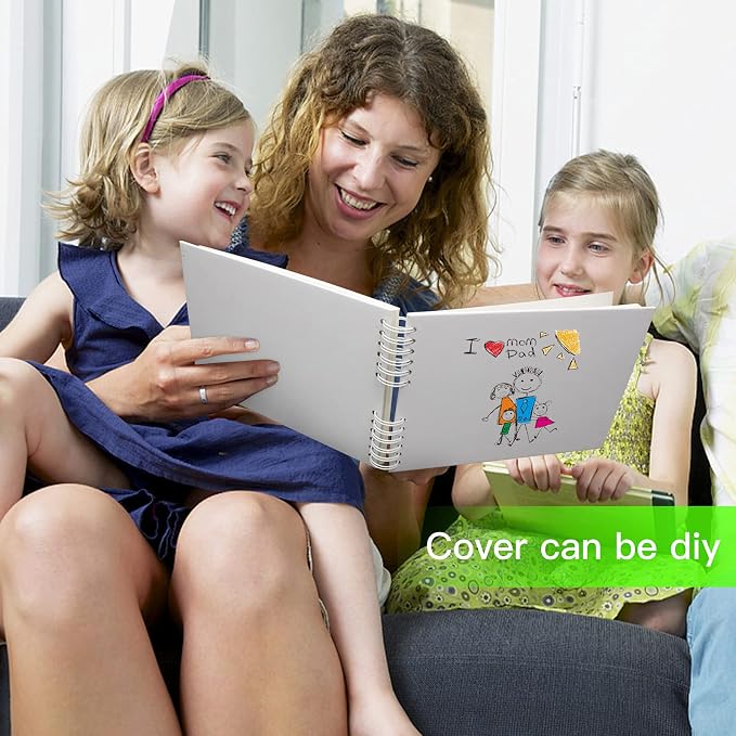 80 Pages Scrapbook Album with 15 Metallic Markers,Craft Paper Photo Album for Wedding and Anniversary, Family DIY Scrapbook Accessories with Scrapbooking Stickers Corners,White