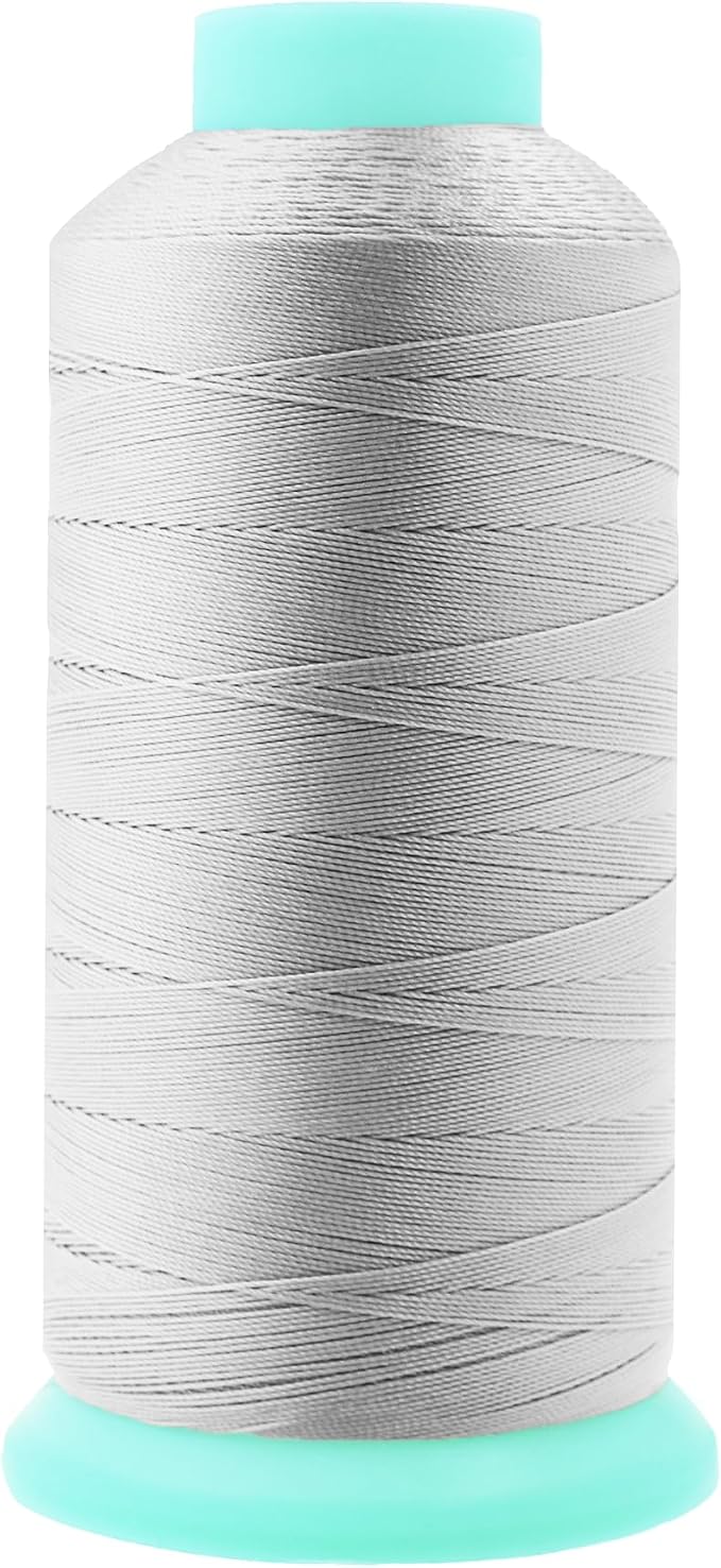 Mandala Crafts Size 92 280D T90 Silver Bonded Nylon Thread, 1100 YDs