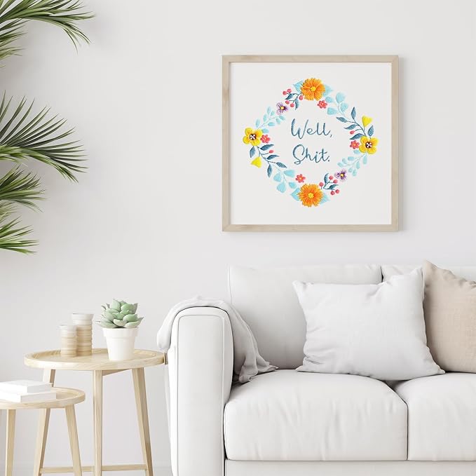 Louise Maelys Embroidery Kit for Beginners Floral Quote Wreath Craft | Includes Fabric, Embroidery Hoop, Threads, Guide. Create Fun Designs with Cross Stitch Kits. Explore Needlepoint Kit Projects