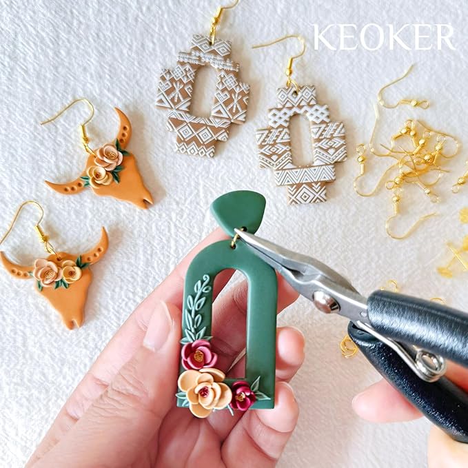Keoker 123 PCS Clay Earring Making Kit, Polymer Clay Jewelry Making Kit for Teens and Adults, Fashion Designer Kits, Polymer Clay Earrings Kit Crafts, Great Gifts