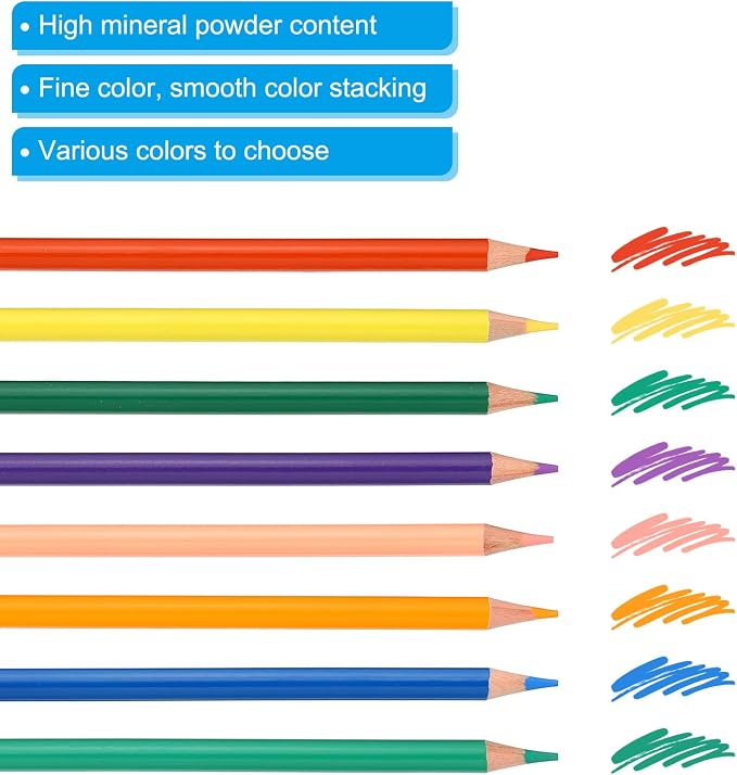 PATIKIL Black Colored Pencils Set Oil Color Pencils Wooden 20 Pcs