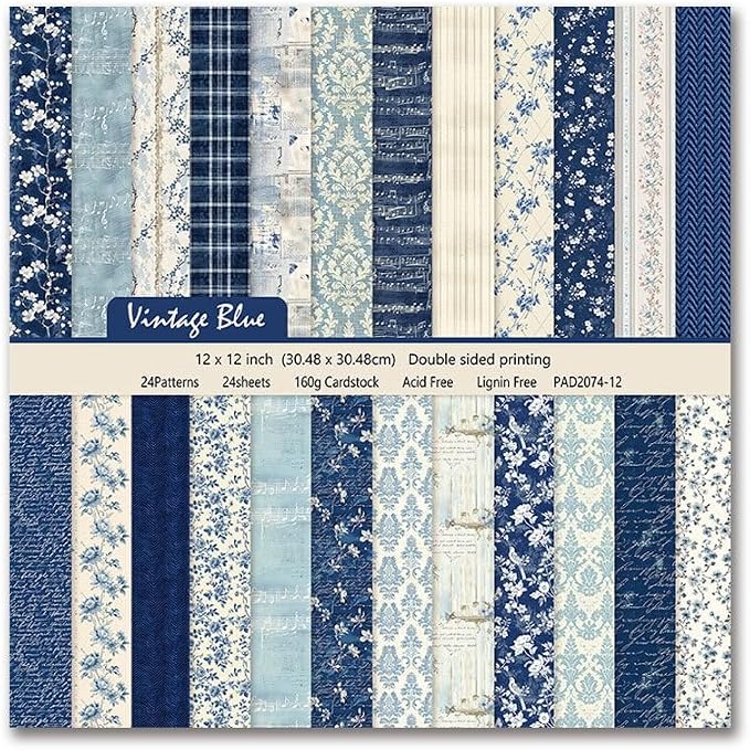 12inch Boho Scrapbook Paper Vintage Flower Pattern Papers Pad,24 Sheets Double-Sided Bobo Floral Scrapbooking CardStock Paper Pad for Holiday Cardmaking DIY Origami Paper.