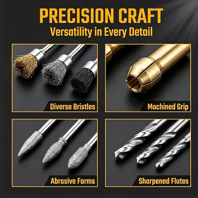 318 Piece Rotary Tool Accessories Kit with Sanding Drum, 1/8 Inch Shank Universal Fit Rotary Tool Bits for Sanding, Cutting, Grinding, Polishing, Cleaning, Drilling, Engraving, Woodworking DIY