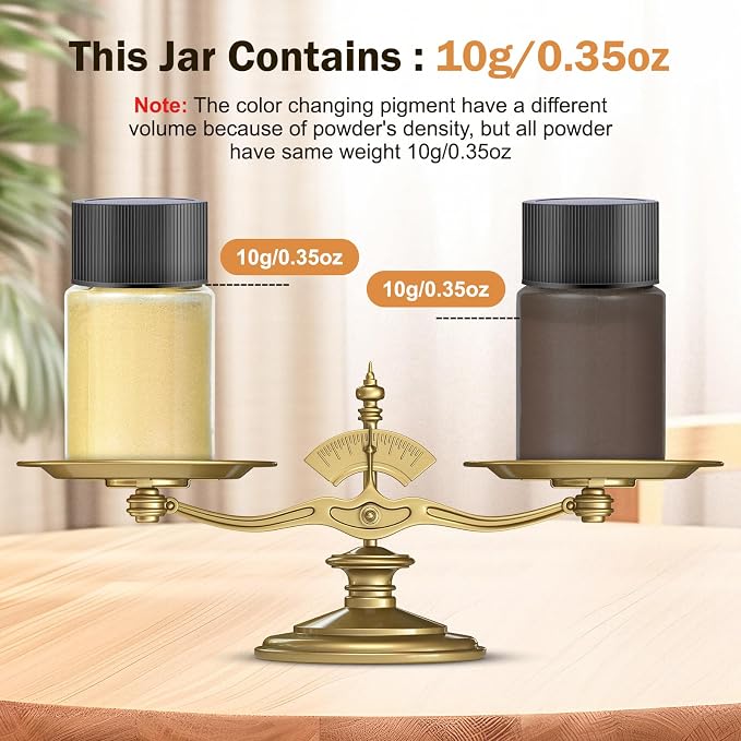 Mica Powder 12 Colors Pearlescent Pigment - for Resin Epoxy, Soap Making, Nail Polish, Lip Gloss, Eye Shadow, Bath Bomb, Slime & Candle - 10g Each Bottle(Mica Iron Metal Hues)