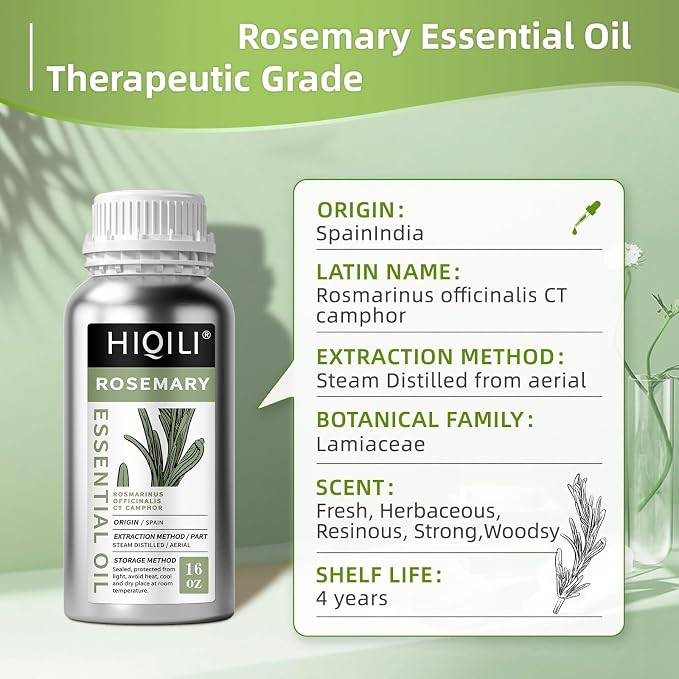 HIQILI Rosemary Oil for Hair Care, Diffuser & DIY