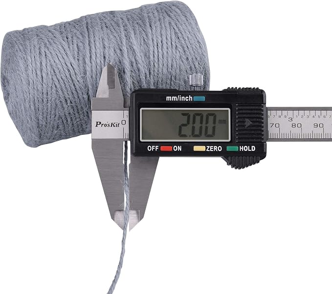 KINGLAKE Natural Jute Twine - 328 Feet, Arts & Crafts, Christmas, Durable Packing String, Gray