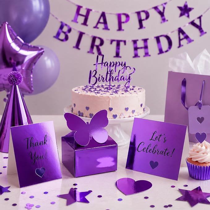 25 Sheets Metallic Purple Mirror Cardstock Paper 8.5 x 11 Shimmer Sheets 250gsm/92lb Heavyweight Scrapbook Paper for Certificates, Invitations, Greeting Cards, Crafts, Graduations