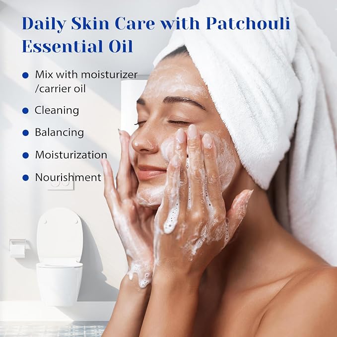 HIQILI Patchouli Essential Oil for Diffuser,Skin Care&Hair Nourishment