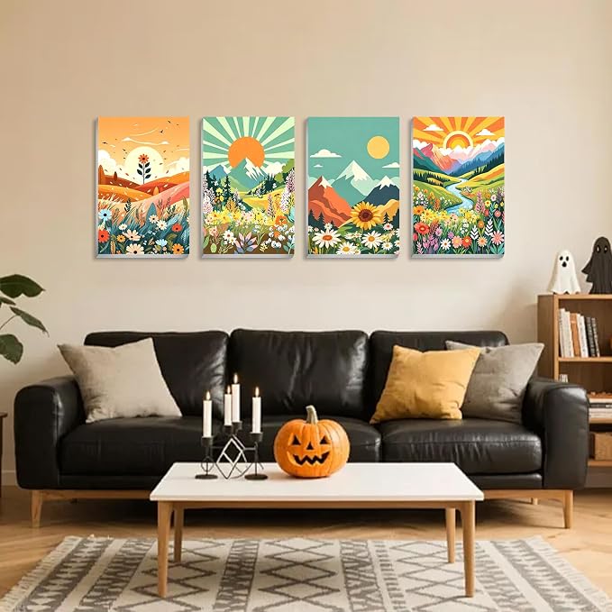 Landscape Paint by Number for Adults, Paint by Numbers Kit for Adults 8x12