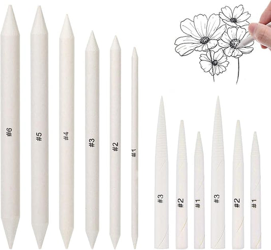 Sliverdew Blending Stumps and Tortillions Set, 6 Sizes, 12 Pcs