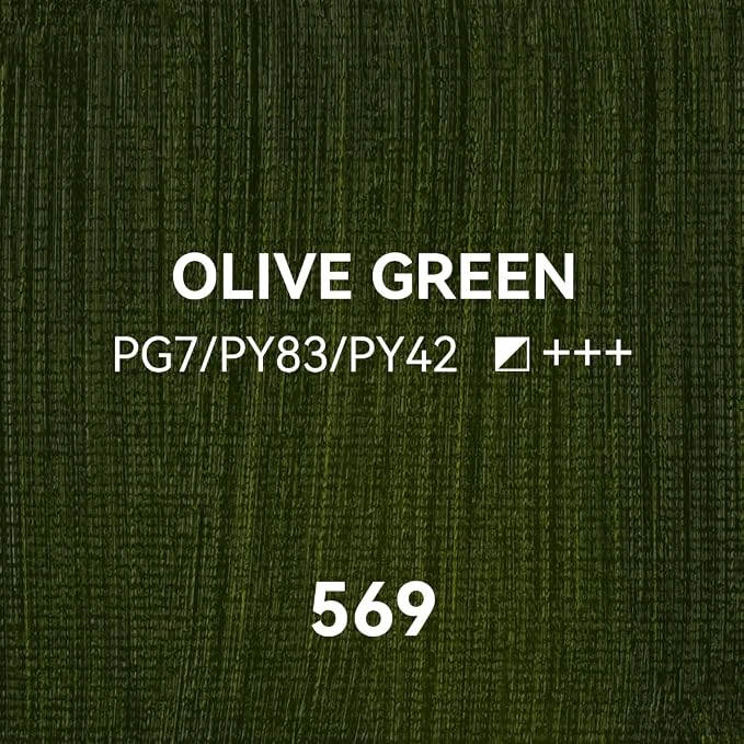 PHOENIX Olive Green Oil Paint - Studio Oil Paint Single Large Tube - 170ml / 5.75 Fl oz. Olive Green 569