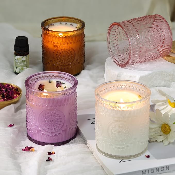 DARJEN Candle Making Kit for Adults, 8 Jars & Tins Soy Wax Scented DIY Set | 100% Soy Wax, 10oz Glass Jars, 4oz Tins, Cotton Wicks, Pleasant Scents, Instruction& More- Perfect as Home Decorations