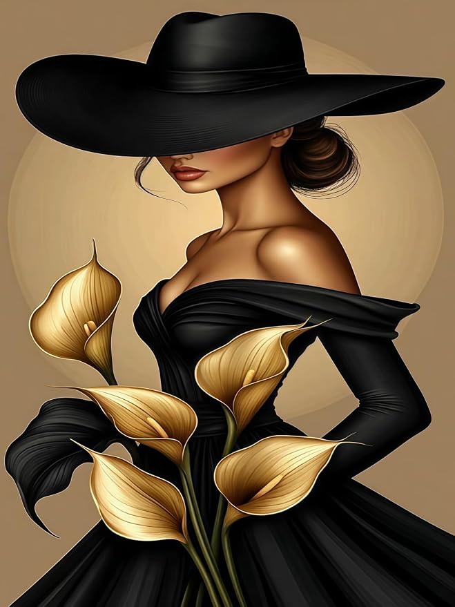 Mosaflare Elegant Lady Diamond Painting Kits for Adults 12x16 Inch