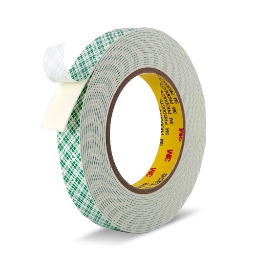 3M Double Sided Tape, 3/4" x 18Ft Foam Tape, 4032, Off White