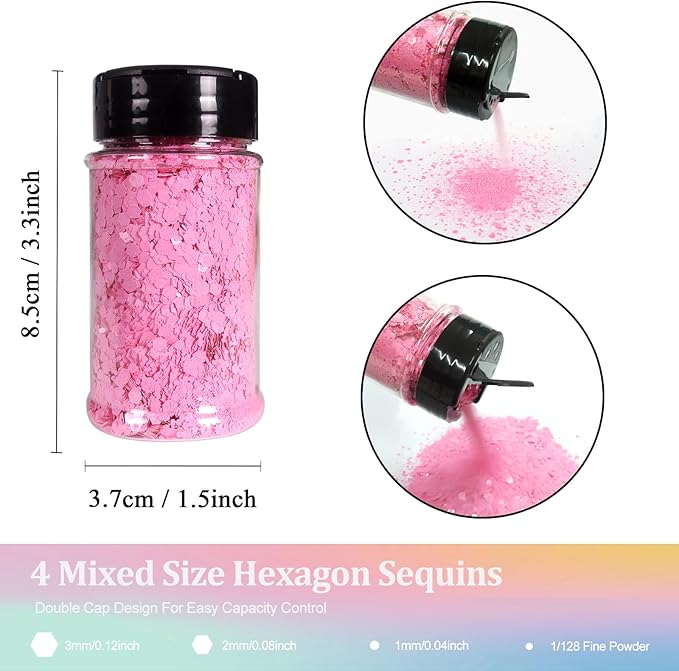 Renfio Macaron Green Chunky Glitter,1.76oz/50g Lime Green Resin Glitter