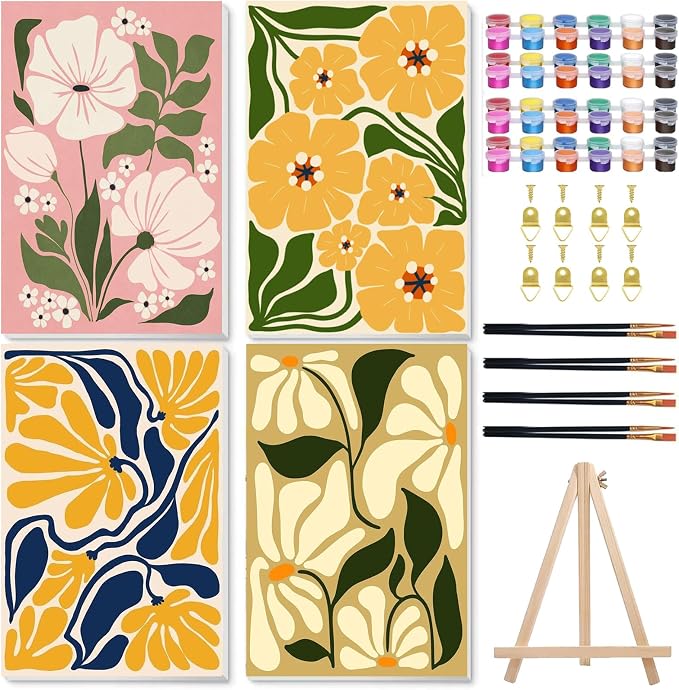 Flower Paint by Number for Adults, Paint by Numbers Kit for Adults 8x12 in