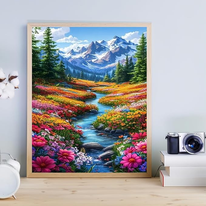 KICHANG Landscape Paint by Numbers Kit for Adults Beginner (Without Frame)