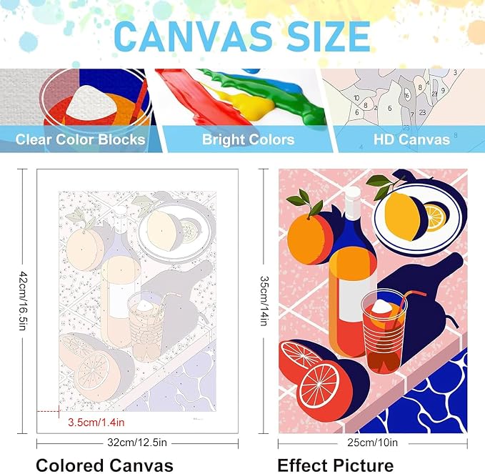 Offito 6 Pack Paint by Numbers Kit for Adults, Party, 10x14 Inch | Acrylic Number Painting Set, DIY Canvas Art Craft Kit, Beginner Friendly, Home Wall Decor, Stress Relief Relaxing Hobby Gift
