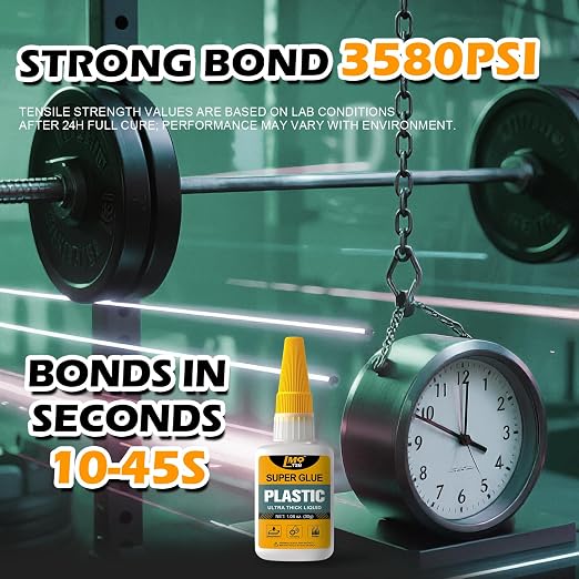 Plastic Super Glue Liquid, Clear Instant Cyanoacrylate Glue for Plastic Model 3d Printing PLA Airplane Miniatures Heavy Duty, All Purpose Superglue for Metal Rubber Wood Ceramic, Strong and Waterproof