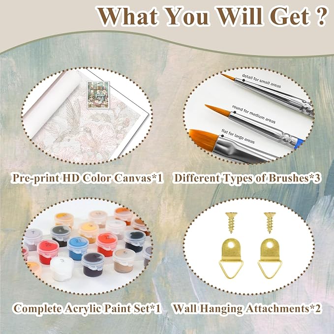 Sewing Paint by Numbers Kit for Adults, Adult Paint by Number Kits 16x20 in