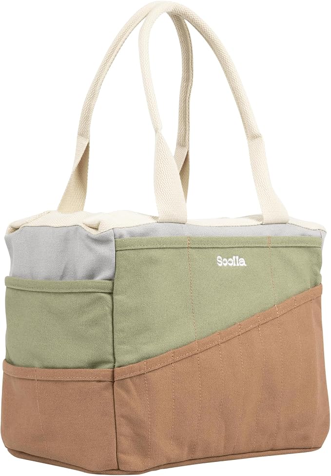 Soolla Studio Bag: Art Supply Storage Organizer & Pottery Tool Bag, Washable Tote, Yarn Bag, Crochet, 30 Pockets, 15+ Colors