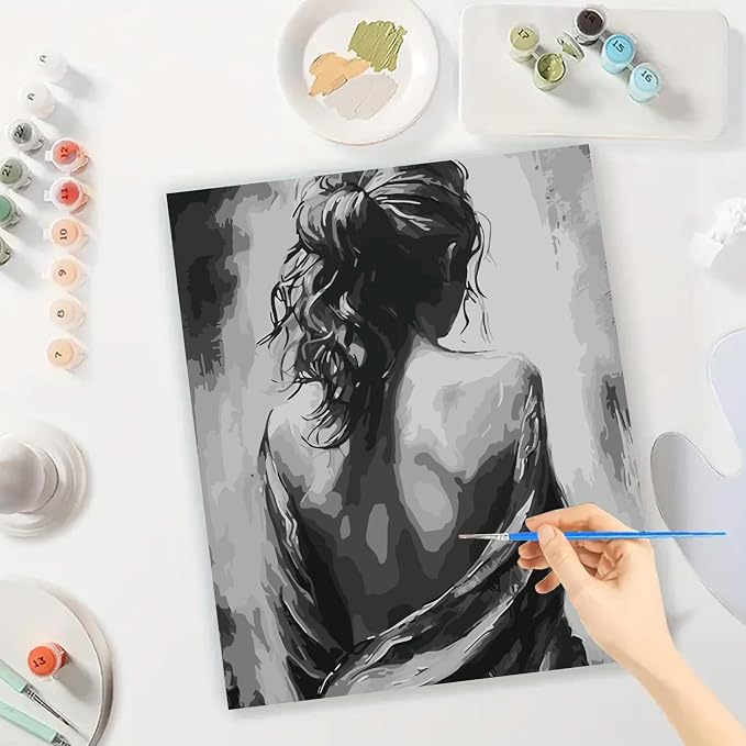 BYGFHLYW Easy People Paint by Numbers Kit for Adults Beginner | Adult Paint by Number Kits on Canvas, DIY Painting with Numbers, Acrylic Oil Paints by Number Kits for Wall Decor 16x20 In