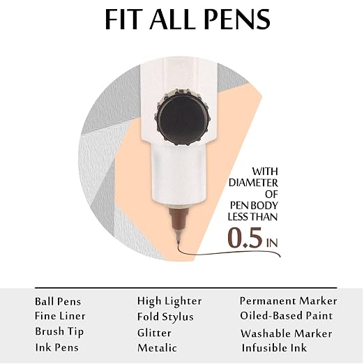 Universal Pen Adapter Set,Compatible with Maker 4 3/Maker,Explore Air 2/Air,Explore 4 3/Explore/Venture,Work with Sharpie,BIC,Crayola,Sakura and More Pens Less Than 0.5"(Not for Explore 5)
