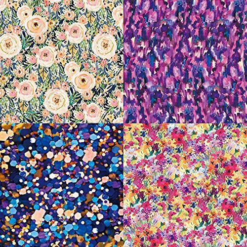 Scrapbook Paper Pad 6x6 Floral Colored Designs, Single-Sided Decoupage Sheets, Colorful Cardstock for DIY Scrapbooking, Backgrounds, Cardmaking, Junk Journal Craft Supplies - 24 Pcs