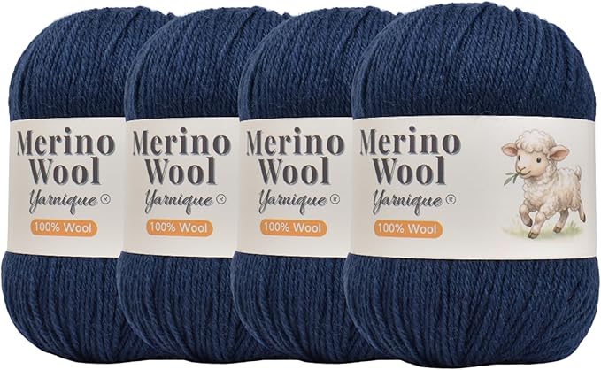1oo% Australian Merino Wool Yarn, Sport Weight, 4 Balls – 656 Yds