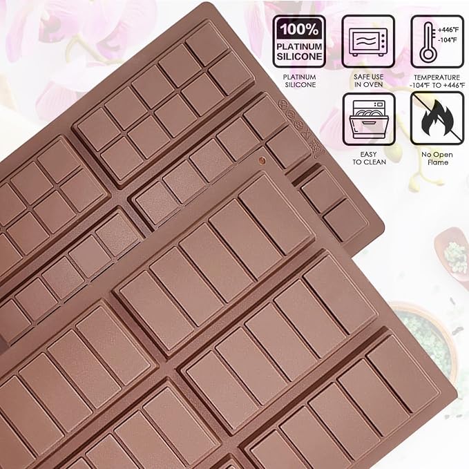 Wax Melt Molds Silicone,Chocolate Bar Mold