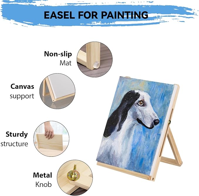 Inburit Art Acrylic Paint Set for Adults & Kids with Canvas Easel