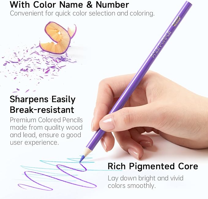 Shuttle Art 136 Color Pencils for Adult Coloring Book, Soft Core Colored Pencils Set for Doodling, Sketching, Drawing, Art Supplies