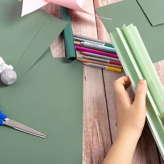20 Sheets Blank Sage Green Thick Paper Cardstock, 8.5x11 inches