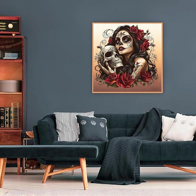XUCNWL Diamond Art Kits for Adults,Gothic Girl Diamond Painting