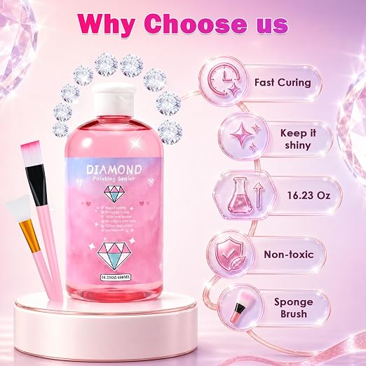 16OZ Diamond Painting Sealer Protectant Brightener, Diamond Art Glue