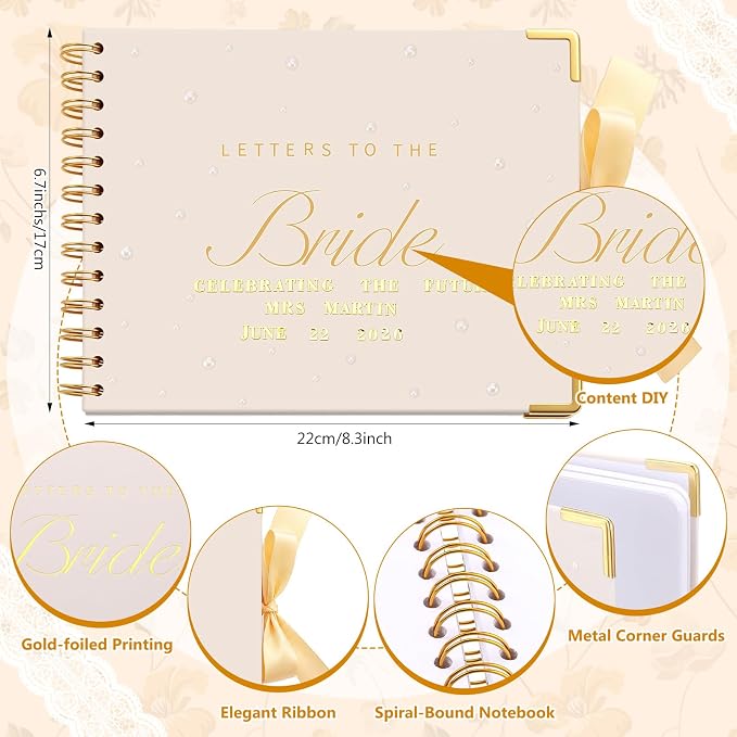 Letters to Bride Scrapbook,8.5 X 7 Inch,Classic,Cream