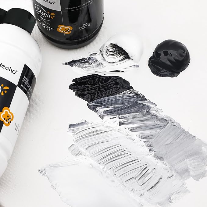 Artecho Lamp Black Acrylic Paint 500ml / 17oz Large Bottle