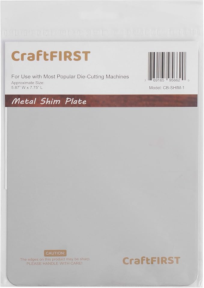 CraftFIRST Metal Shim Plate Compatible with Cuttlebug Die Cutting Machine 5.87 x 7.75"