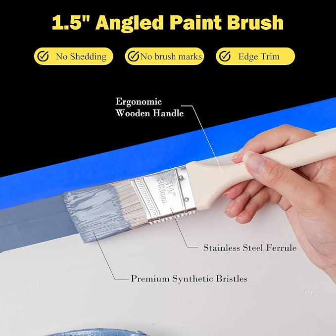 Mister Rui 17 Pieces Paint Roller Kit with 9 Inch Magnetic Tray and Liners