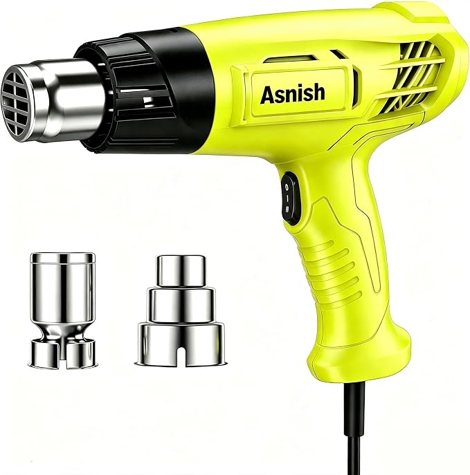Asnish Heat Gun 1500W, Hot Air Gun Kit Dual Temperature Settings 572℉~932℉
