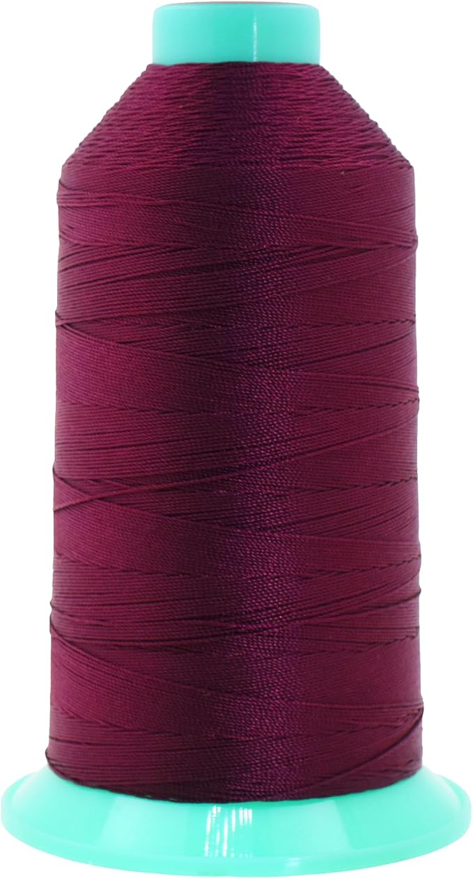 Mandala Crafts Size 138 420D T135 Burgundy Bonded Nylon Thread, 1250 YDs