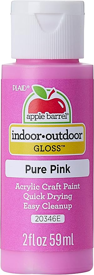 Apple Barrel Gloss Acrylic Paint in Assorted Colors (2-Ounce), 20346 Pure Pink