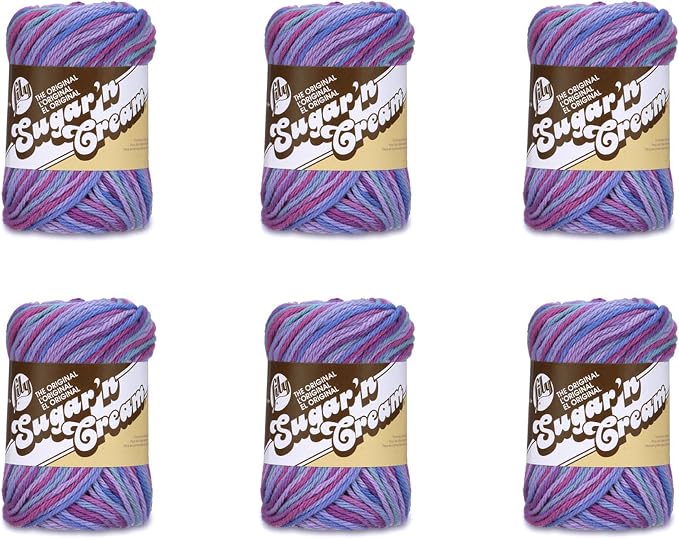 Lily Sugar'n Cream Ombre Yarn for Dishcloths, Jewels, 6-Pack