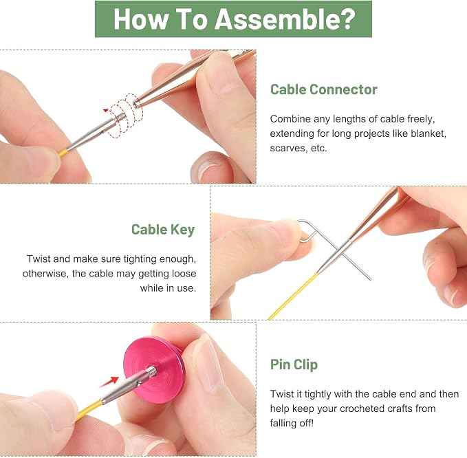 Aeelike 13 Pairs Interchangeable Knitting Circular Needles 3-10.0mm, Green | Aluminum Interchangeable Knitting Needles with 4 Cables, Smooth Complete Needles Set for Socks Blankets Sweaters, Ideal Gift